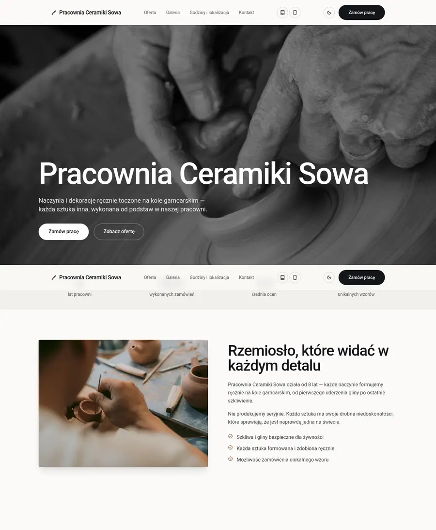 Podgląd wariantu: Tailwind + GSAP + Lenis, Jedna strona